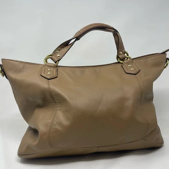 Coach Tan Leather Handbag with Gold Accents - Picture 4 of 7